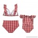 Mommy and Me Swimsuits Family Matching Plaid Print Ruffle Sleeve Bathing Suit Baby Girls Swimwear Bikini Set Red-mom B07P5MB6XV